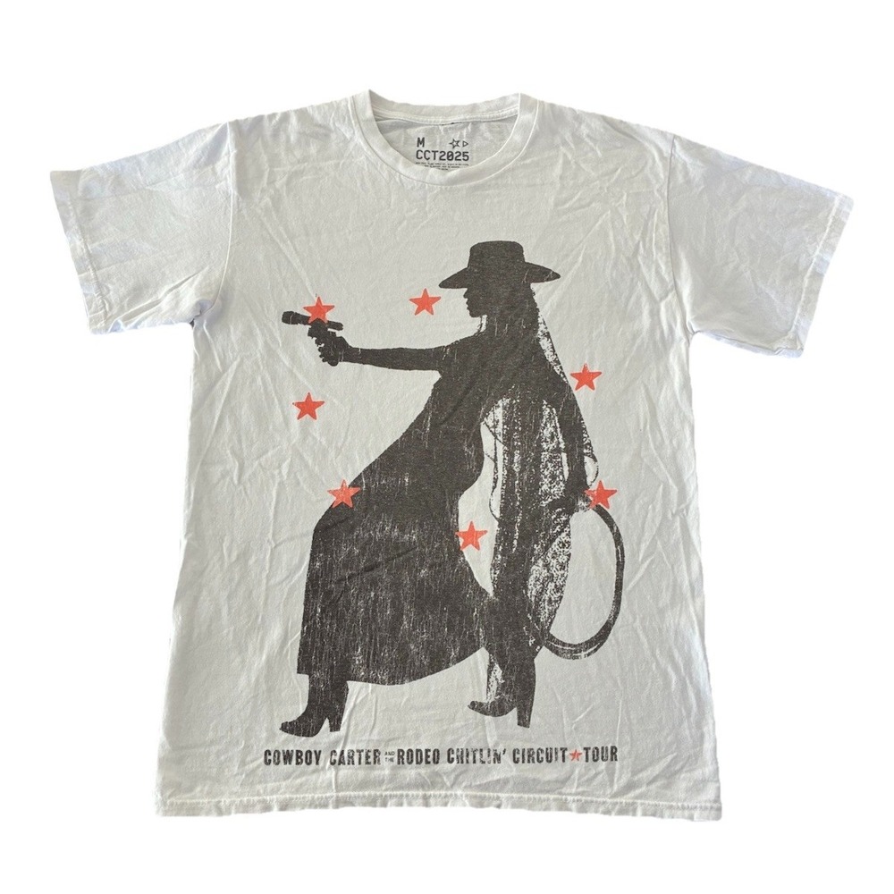 Beyonce Most Wanted Tee M‎ White Cowboy Carter Tour 2025 Merch NEW *flaw